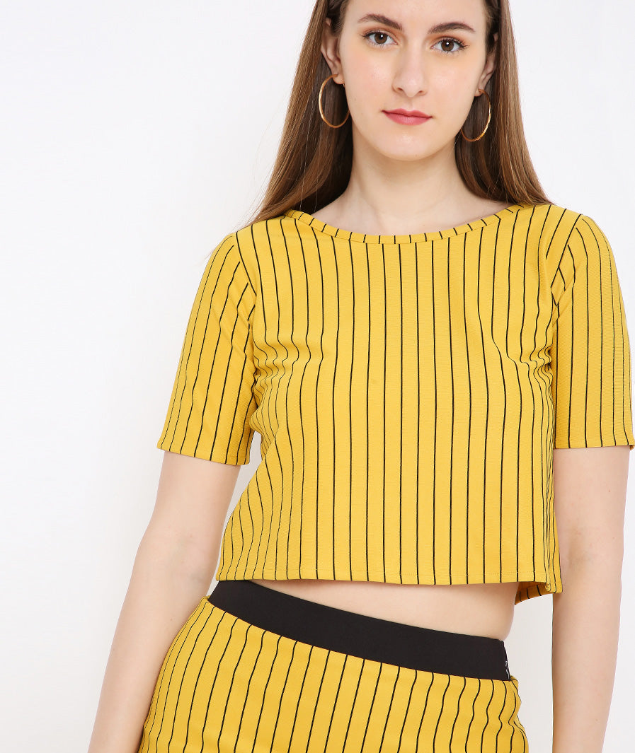 Mango Striped Crop Top